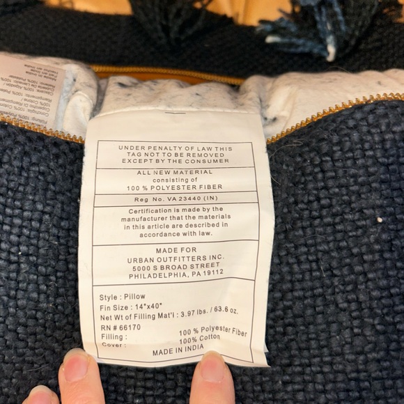 Anthropologie Fringed Sierra Pillow 14" x 40" - Picture 5 of 7